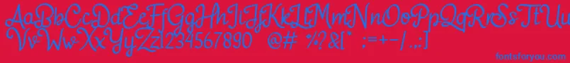 Adelitha Font – Blue Fonts on Red Background