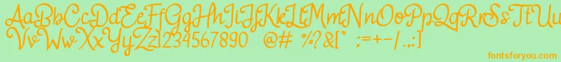 Adelitha Font – Orange Fonts on Green Background