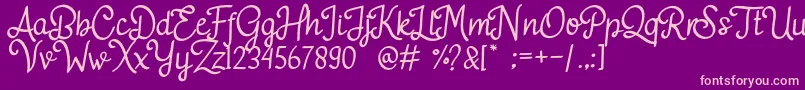 Adelitha Font – Pink Fonts on Purple Background