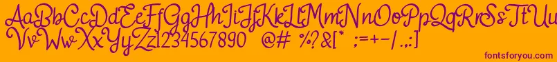 Adelitha Font – Purple Fonts on Orange Background