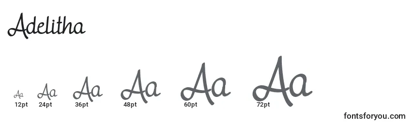 Adelitha Font Sizes