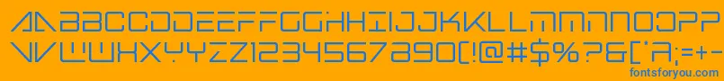 Bansheepilotcond Font – Blue Fonts on Orange Background
