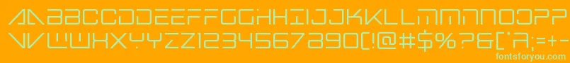 Шрифт Bansheepilotcond – зелёные шрифты на оранжевом фоне