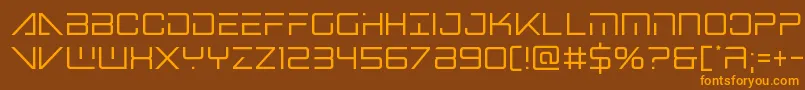 Bansheepilotcond Font – Orange Fonts on Brown Background