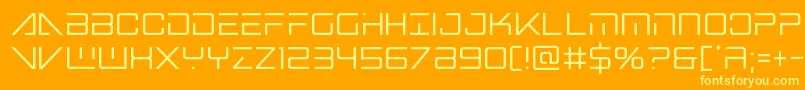 Fonte Bansheepilotcond – fontes amarelas em um fundo laranja