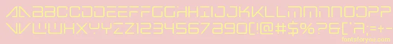 Bansheepilotcond-Schriftart – Gelbe Schriften auf rosa Hintergrund