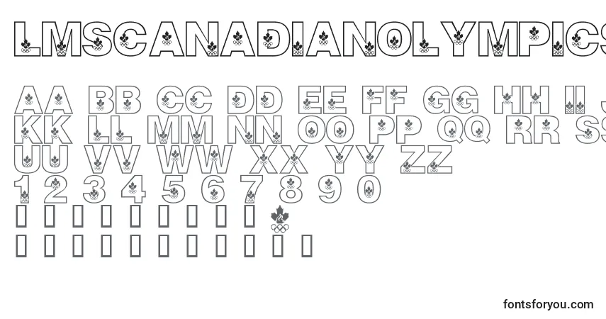 A fonte LmsCanadianOlympicSpirit – alfabeto, números, caracteres especiais