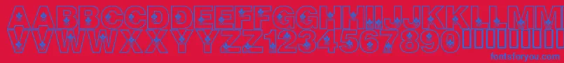 LmsCanadianOlympicSpirit Font – Blue Fonts on Red Background