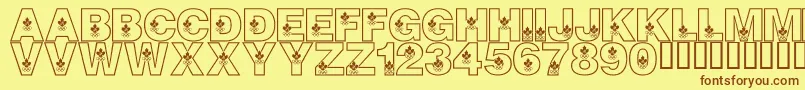 LmsCanadianOlympicSpirit Font – Brown Fonts on Yellow Background