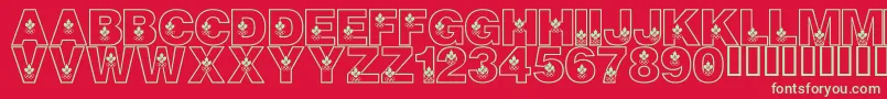 LmsCanadianOlympicSpirit Font – Green Fonts on Red Background