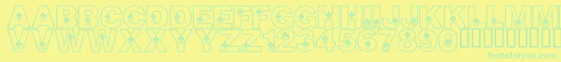 LmsCanadianOlympicSpirit Font – Green Fonts on Yellow Background