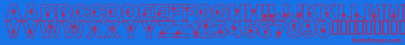 LmsCanadianOlympicSpirit Font – Red Fonts on Blue Background