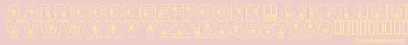 LmsCanadianOlympicSpirit-fontti – keltaiset fontit vaaleanpunaisella taustalla
