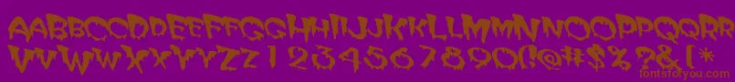 Matteroffact-Schriftart – Braune Schriften auf violettem Hintergrund
