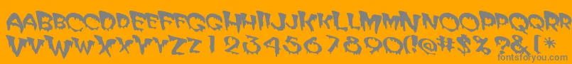 Matteroffact-Schriftart – Graue Schriften auf orangefarbenem Hintergrund