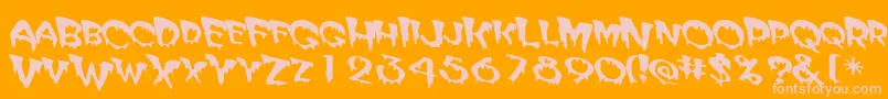 Matteroffact-fontti – vaaleanpunaiset fontit oranssilla taustalla