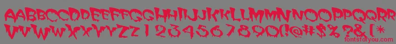 Matteroffact-Schriftart – Rote Schriften auf grauem Hintergrund