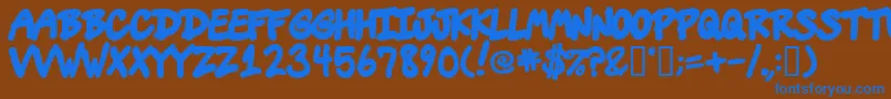 フォントVins – 茶色の背景に青い文字