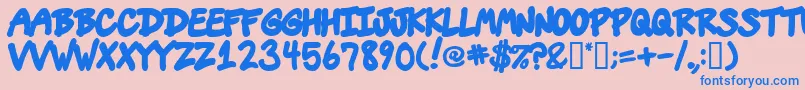 フォントVins – ピンクの背景に青い文字
