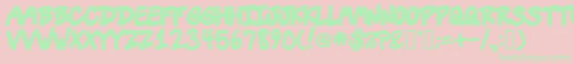 フォントVins – ピンクの背景に緑の文字