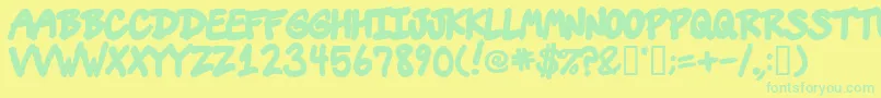 フォントVins – 黄色い背景に緑の文字