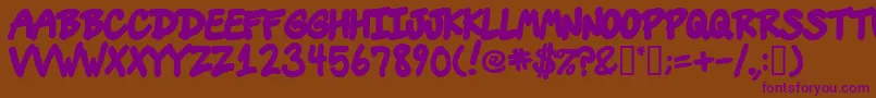 Vins-fontti – violetit fontit ruskealla taustalla