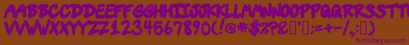 Vins Font – Purple Fonts on Brown Background