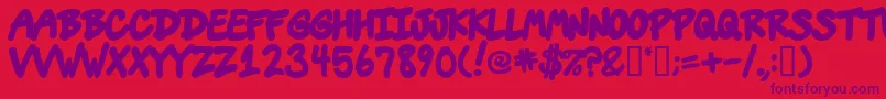 Vins Font – Purple Fonts on Red Background