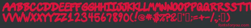 フォントVins – 黒い背景に赤い文字