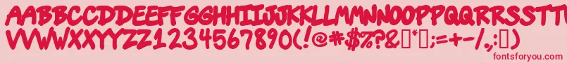 フォントVins – ピンクの背景に赤い文字
