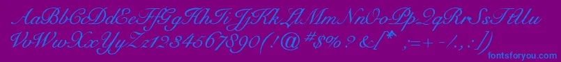StavangerRegular Font – Blue Fonts on Purple Background