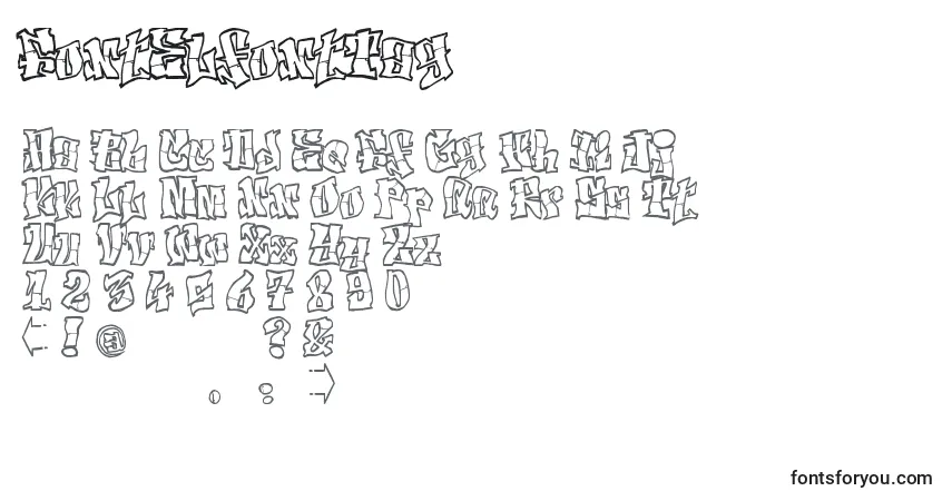 Czcionka FontElfontTag – alfabet, cyfry, specjalne znaki