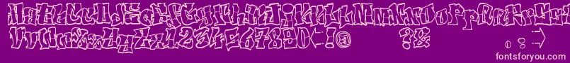 FontElfontTag Font – Pink Fonts on Purple Background