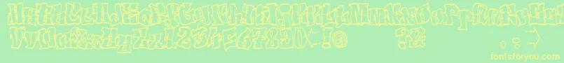 FontElfontTag Font – Yellow Fonts on Green Background