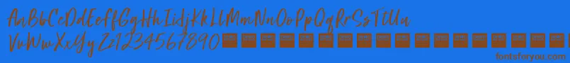 SuperNaturalDemo Font – Brown Fonts on Blue Background