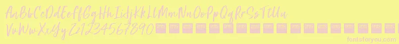 SuperNaturalDemo Font – Pink Fonts on Yellow Background