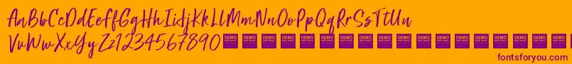 SuperNaturalDemo Font – Purple Fonts on Orange Background