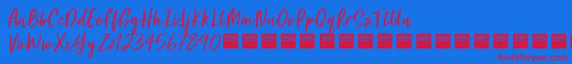 SuperNaturalDemo Font – Red Fonts on Blue Background