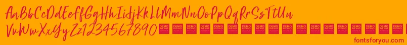 SuperNaturalDemo Font – Red Fonts on Orange Background
