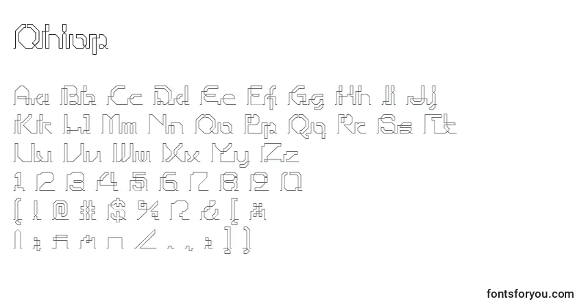 Шрифт Ohiop – алфавит, цифры, специальные символы
