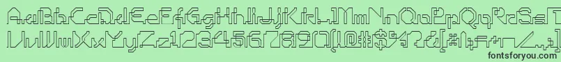 Ohiop-fontti – mustat fontit vihreällä taustalla