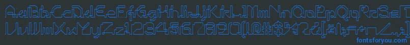 フォントOhiop – 黒い背景に青い文字