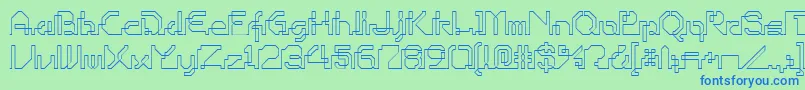 フォントOhiop – 青い文字は緑の背景です。