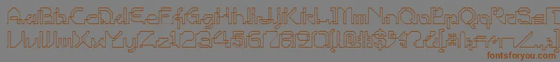 フォントOhiop – 茶色の文字が灰色の背景にあります。