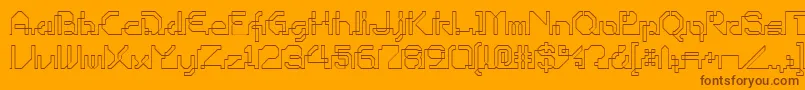 Ohiop-fontti – ruskeat fontit oranssilla taustalla