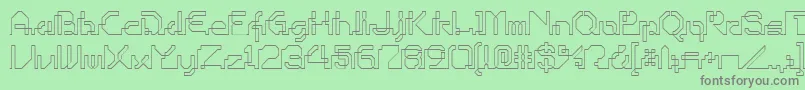 Ohiop-fontti – harmaat kirjasimet vihreällä taustalla