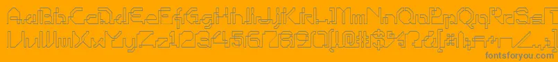 Ohiop-fontti – harmaat kirjasimet oranssilla taustalla