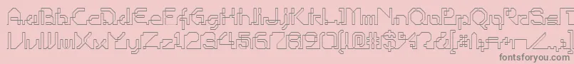 Ohiop-fontti – harmaat kirjasimet vaaleanpunaisella taustalla
