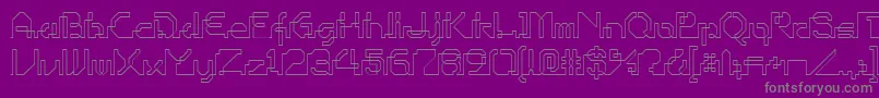 Ohiop-fontti – harmaat kirjasimet violetilla taustalla
