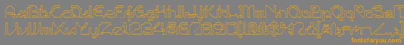 フォントOhiop – オレンジの文字は灰色の背景にあります。